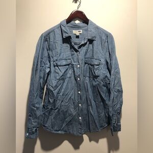 Blue Denim Old Navy Classic Button-Up Shirt